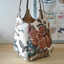 린넨 튤립백 만들기 퀼트 DIY 패키지, 브라운+핸들