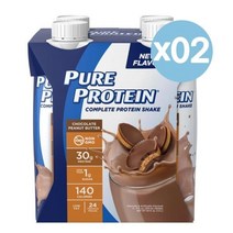 Pure Protein 퓨어프로틴 초콜릿 피넛 버터 쉐이크 프로틴 30g 함유 325ml 4개입 2팩 Chocolate Peanut Butter Complete Shake