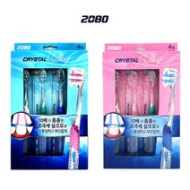 2080 크리스탈 실키 칫솔 4개입/ 초극세 실크모/2종류, 크리스탈실키 4개입 미세모
