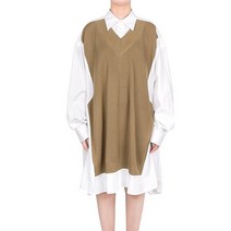 [메종 마르지엘라] 마르지엘라 22SS 카멜 브이넥 오버 셔츠 원피스 S51DL0356 S