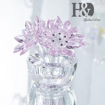마스터즈 크리스탈 미니 핑크 꽃 장식 인테리어 소품 선물 상자, 분홍색