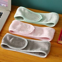 달자샵 보들보들 벨크로 찍찍이 극세사 헤어터번 세안 밴드 피부미용 머리고정 터번, 1Pcs, 민트