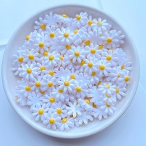 쇼파뒤 카페 인테리어 가게오픈 개업 결혼 선물 노호혼 재물복 50Pcs 11mm 귀여운 미니 예쁜 국화 납작한 뒤통수 등 수지 Cabochons Scrapbooking DIY 쥬얼, [01] Mixed