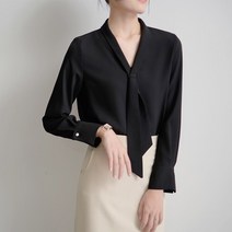 제이라모 단아한 타이 블라우스