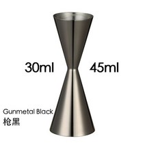일본식 측정 컵 도구 바 칵테일 지그 액세서리, 30 45ml 블랙