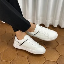 남자 4cm 키높이 애나멜 화이트 단화 스니커즈 2color
