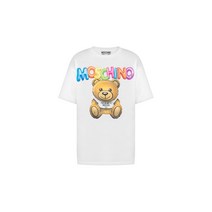 모스키노 테디베어 모티프 여성 오가닉 코튼 티셔츠 V07010441 WHITE