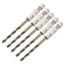 Uxcell 5 pcs 고속 강철 육각 섕크 트위스트 드릴 비트 14 인치 육각 섕크 105mm 길이의 5mm 드릴링 직경, 3.2x83mm