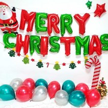 메리 크리스마스 트리가랜드 6종 풍선세트, 펄풍선(2.화이트크리스마스벌룬) 이니셜(골드)