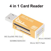 메모리 스틱 프로 듀오 마이크로 SD/t 플래시/M2/MS SD 어댑터에 대 한 1 마이크로 SD 카드 판독기 플래시 USB 메모리 카드 판독기에 상위 다채로운 4|모바일 폰, 1개, gold