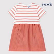 PETIT BATEAU [빠른배송] 베이비 오가닉 스트라이프 패턴 숏슬리브 원피스