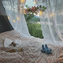 데이 오프 qm3 코나 차박 커튼 레이스 감성 캠핑 차크닉 용품 트렁크커튼 가리개커튼 햇빛가리개