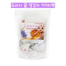 국산 도라지차 꿀 생강차 티백 볶은 도라지 말린 약도라지 사포닌 생강 진저롤 기관지 폐건강 환절기 목에좋은 몸을따듯하게하는 차 대용량 100티백, 1개