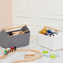 시스맥스 우든핸들 바스켓, 그레이, 1개