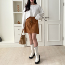 [수키] 인디안테슬리본 펀칭레이스 미니스커트 1108087