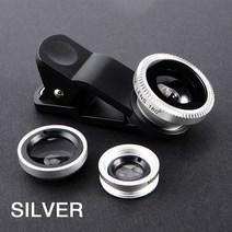 아이폰 호환카메라렌즈 전화 렌즈 Fisheye 0.67x 와이드 앵글 줌 피쉬 아이 매크로 카메라 키트 호환 xiaomi에 대한 전화에 클립, [03] Silver, sliver