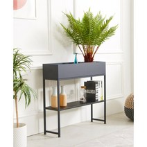 집안 진열대 화분대 철제 슬림 2단 콘솔(70cm 2컬러) 거실 북유럽 포인트, 화이트