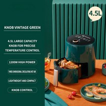 뻥튀기기계 뻥이오 220V 110V 전기 에어 프라이어 4.5L 6L 대용량 스마트 자동 가정용 360 ° 베이킹 LED, 01 4.5L Green_02 EU