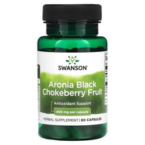 스완슨 아로니아 블랙 초크베리 프루트 400mg 60정 Aronia Black Chokeberry Fruit, 1개, 60개