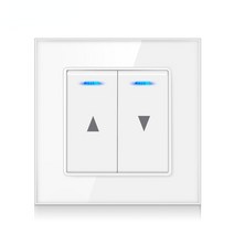 전동 계단 리프트 운반기 전기 커튼 스위치 리프팅 장비 크리스탈 투명 유리 패널 블랙/화이트/골드/그레이/실버 리셋, [07] Glass white LED