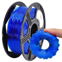 YOYI YOYI 3D 프린터 필라멘트 PETG 필라멘트 1.75mm 2.2lbs(1kg) 스풀 치수 정확도 +/ 0.03mm 100% 새로운 원료, Thermoplastic Polyurethane, Transparent Blue