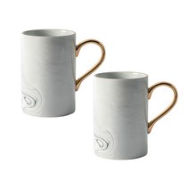 까사무띠 골드 마블 머그컵 450ml, 그레이, 4개
