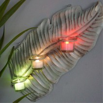 빈티지 철제나뭇잎 캔들홀더 벽걸이장식 홈데코 인테리어 집꾸미기 양초꽂이 무드