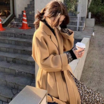 웨이브나인 핸드메이드 겨울가을 고급 러블리 트렌치 캐시미어100 롱코트