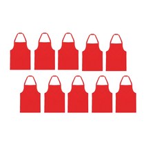 손님용 목걸이형 앞치마 6컬러 [식당용/주방용/위생용/목걸이형/미니 앞치마], 10개, 레드