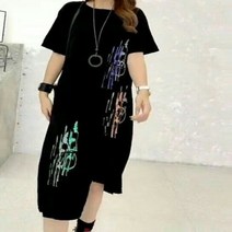 블랙반팔핀탁원피스 프리사이즈