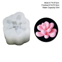 밀랍왁스 천연밀랍왁스 야화 다육 식물 퐁당 실리콘 몰드 3d DIY 캔들 클레이 수지 석고 초콜릿 왁스 꽃 장, 12 MULTI