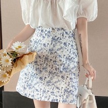 바보사랑 블루베리 플라워 미니 스커트(mskt1226) .드레스날다
