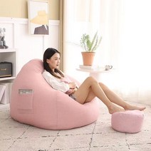 빈백쇼파 등쿠션 스툴 세트 그레이 핑크색 1벌, 핑크색   베개   낮은 의자