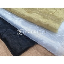 크리스탈 주름 노방 오간자 원단 3종 FJ-136, 그레이