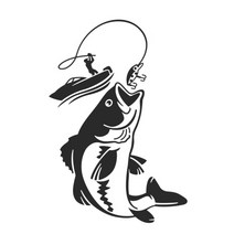 WOOJOO 낚시동호회 자동차스티커 보트 낚시 스티커 월척 블랙, 단품, 단품