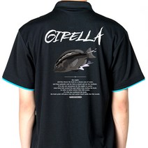 [피싱웨어]벵에돔티셔츠 ver2 카라 긴꼬리 찌낚시 갯바위 낚시 여름 반팔 기능성 티셔츠 빅사이즈가능, 반팔카라쿨티셔츠, 3L(110), 블랙