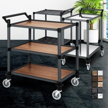 호텔 뷔페 음식 나르기 고급 트롤리 카트 급식업체 관공서 웨건 트레이 케이터링업체, 1개, 골드제브라 3단 특대