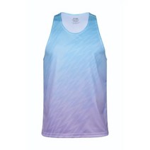 마라톤 싱글렛 마라톤복장 남성용 탱크 탑 체육관 피트니스 그라데이션 조끼, XXL(185-190cm), 보라
