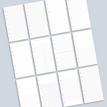 데이스테이션 A6 B6 퍼스널 6공 바인더 다이어리 리필 기본 속지 그리드 모눈 라인 도트 노트, 100g, 06 리스트