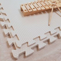 [심플리매트] 어린이 반려동물 안전 퍼즐매트 60cm*60cm 4장 1세트 (KC인증), 화이트아이보리, 10미리