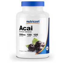Nutricost Acai 550mg 아카이 베리 120캡슐 해외, 3개