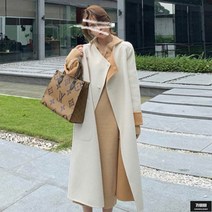 가바바 여성 롱원피스 오버핏 스웨터 스커트 후드 니트 코트 원피스 G58357