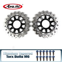 Arashi 1 Pair 320mm CNC 프론트 브레이크 디스크 로터 HONDA CBR1000RR CBR 1000 RR 2008, 04 Blue Disc Blue Bolt