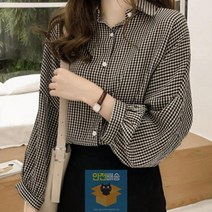 WM 체크셔츠 여성블라우스 카라셔츠 잔체크남방 LK-S004 WM