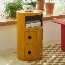 원형 이동식 테이블 트롤리 사이드 2단선반 소프트 거실 장식장 공간활용, 전체 의상, 핑크 - 2겹