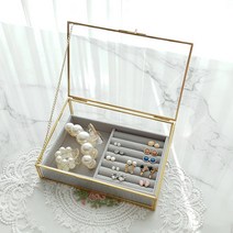 아는친구네 골드 프레임 클래식 유리 보석함 주얼리 케이스 악세사리수납함 엔틱보관함, 골드클래식유리보석함 EP-1026