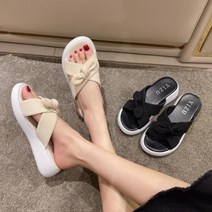 통굽 슬리퍼 키높이 미용실 오피스실 선생님 교사 회사 집 내부 리본, 240