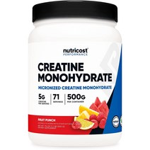 뉴트리코스트 크레아틴 모노하이드레이트 파우더(과일 펀치 500G)(세일), 단색, 78인분 1팩