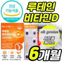 [옵션2중택1] 식약처 식약청 인정 건강 기능식품 인증 허가 1 종근당 아이클리어 루테인 지아잔틴 2 고함량 루태인 비타민 D 2000IU 식물성 캡슐 흐릿한 침침한 눈 뼈 건강, 루테인 비타민D 60캡슐X3 6개월