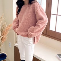 NewCare 여성 후리스 맨투맨 언발 뽀글이맨투맨